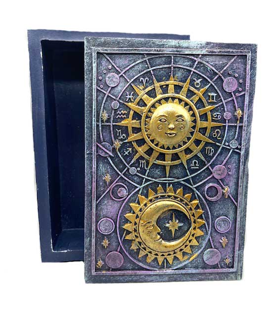 3 3/4"x 5 1/2" Sun & Moon tarot box (image for) 3 3/4"x 5 1/2" Sun & Moon tarot box